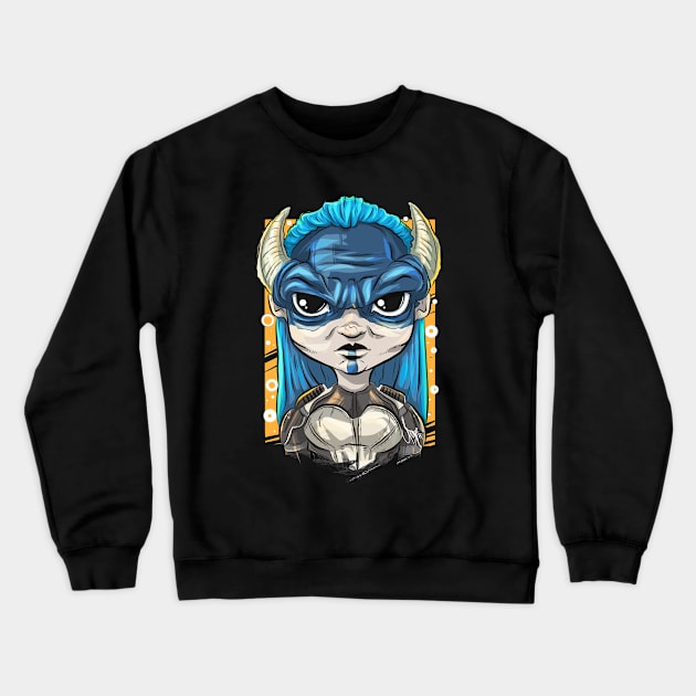 Pop Culture Caricature #16 - Proxima Midnight Crewneck Sweatshirt by yazgar